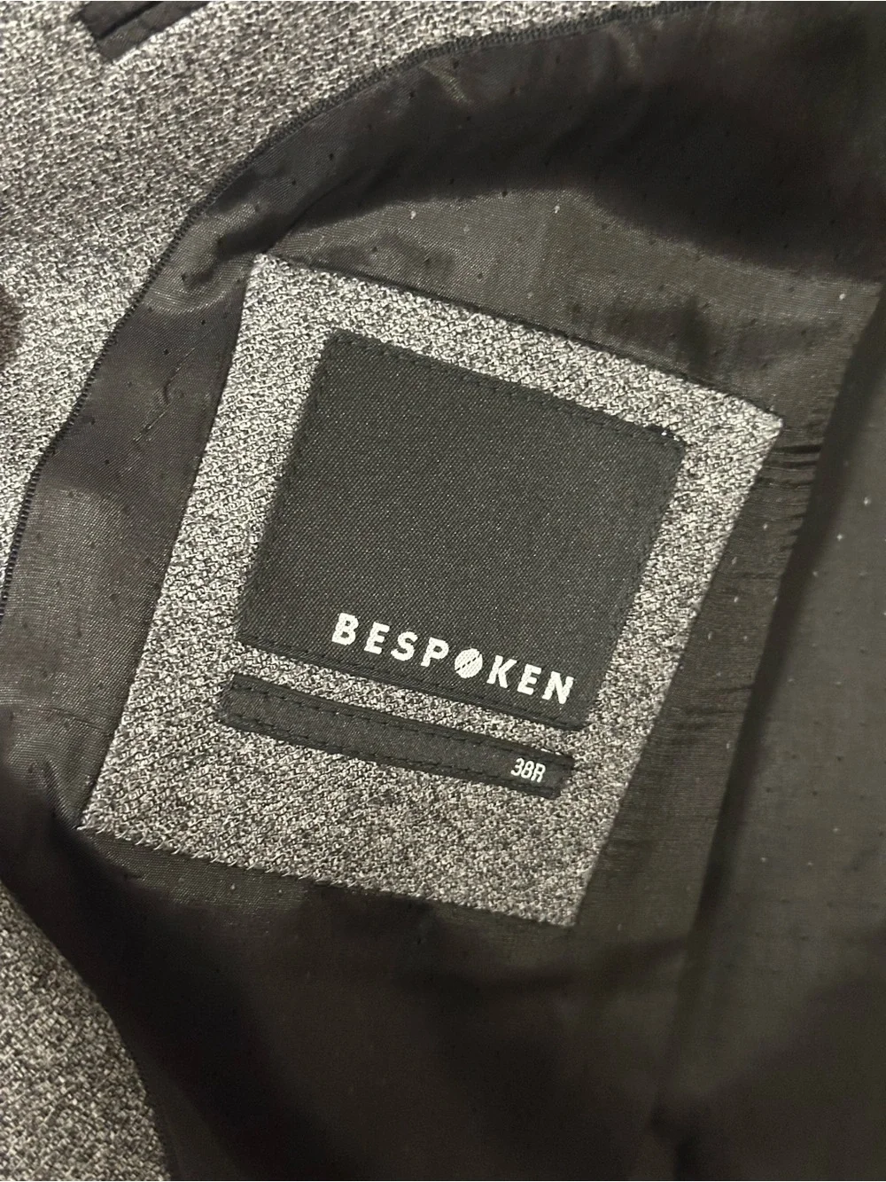 Bespoken 38R 100% Wool Removable Hoodie Grey Sport Coat Blazer